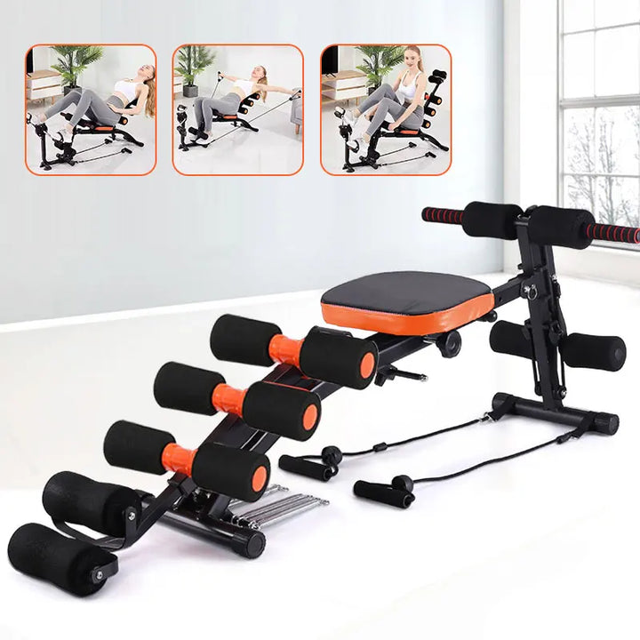 Foldable abdominal exercise bench，Adjustable sit-up machine with leg locking device Home gym core trainer, for training abdomina