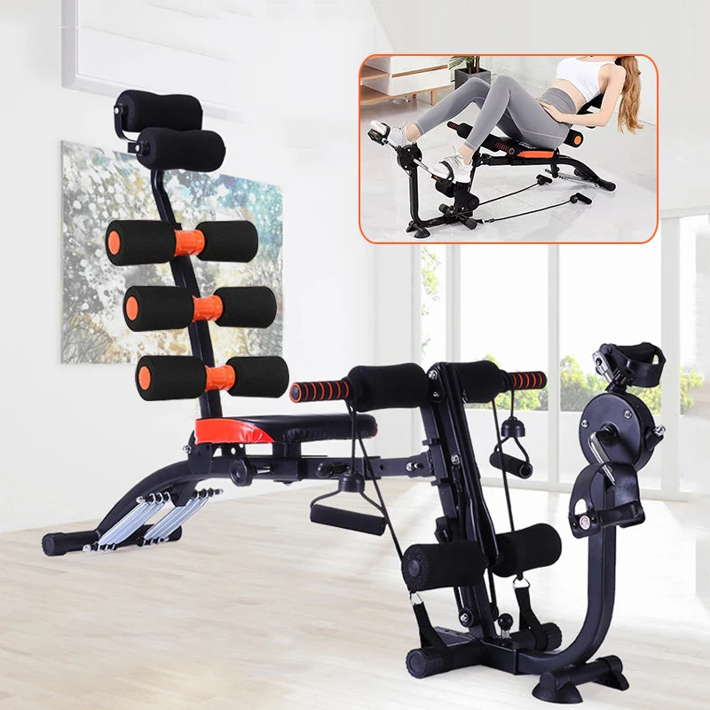 Foldable abdominal exercise bench，Adjustable sit-up machine with leg locking device Home gym core trainer, for training abdomina
