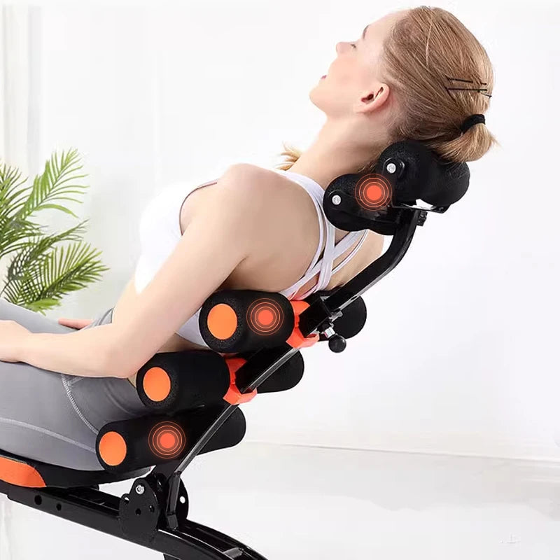 Foldable abdominal exercise bench，Adjustable sit-up machine with leg locking device Home gym core trainer, for training abdomina