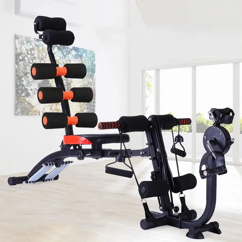 Foldable abdominal exercise bench，Adjustable sit-up machine with leg locking device Home gym core trainer, for training abdomina