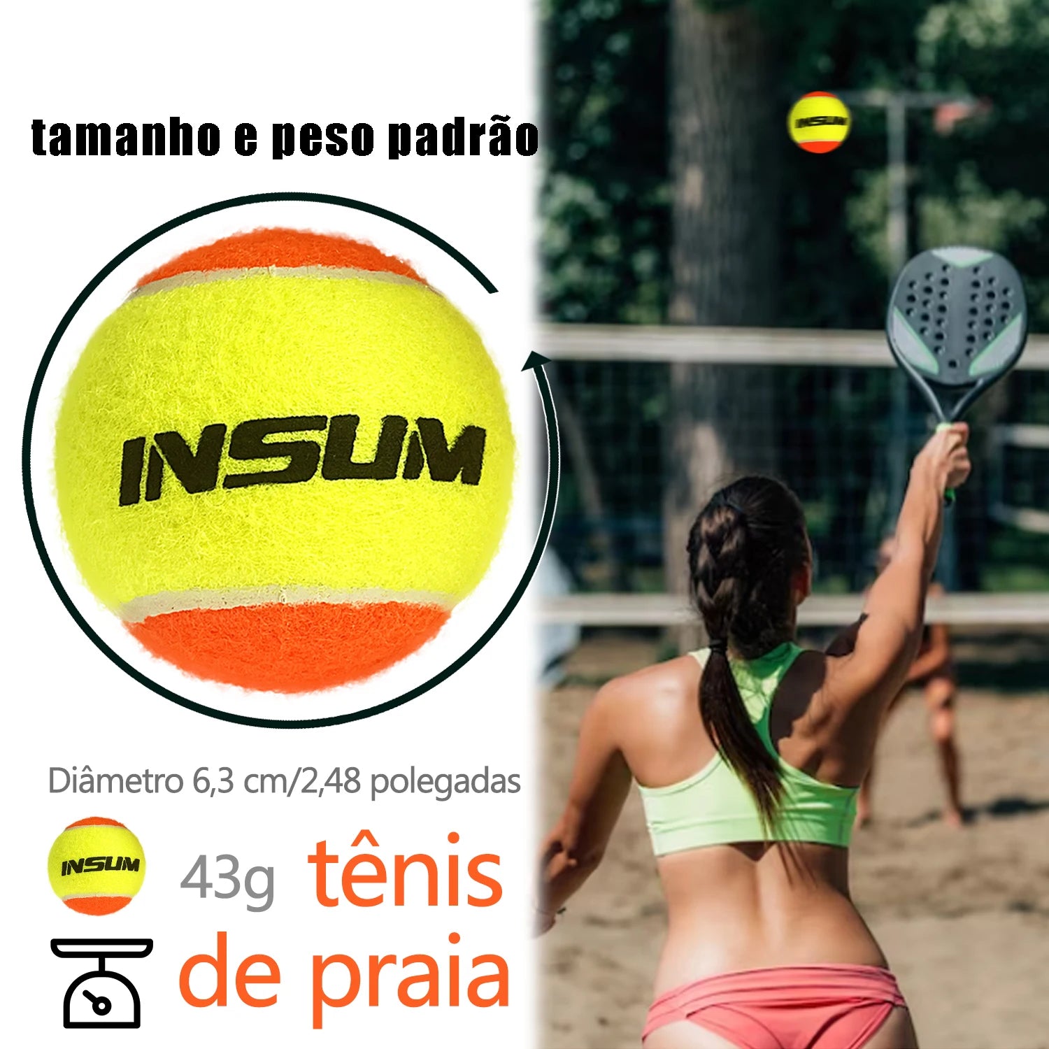 Beach Tennis Ball 2/6/16/25Pcs ITF Approved Stage 2 Sand Court Balls for Beach Tennis50% Low Compression for Beginners PET Dog