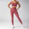 Seamless Yoga Set Leopard Print Leggings Sports Bra Fitness
