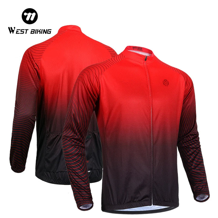 WEST BIKING Cycling Jersey Long Sleeve Team Racing Bike Clothing Comfortable Men Shirt Fitness Running Sport Bicycle Jersey