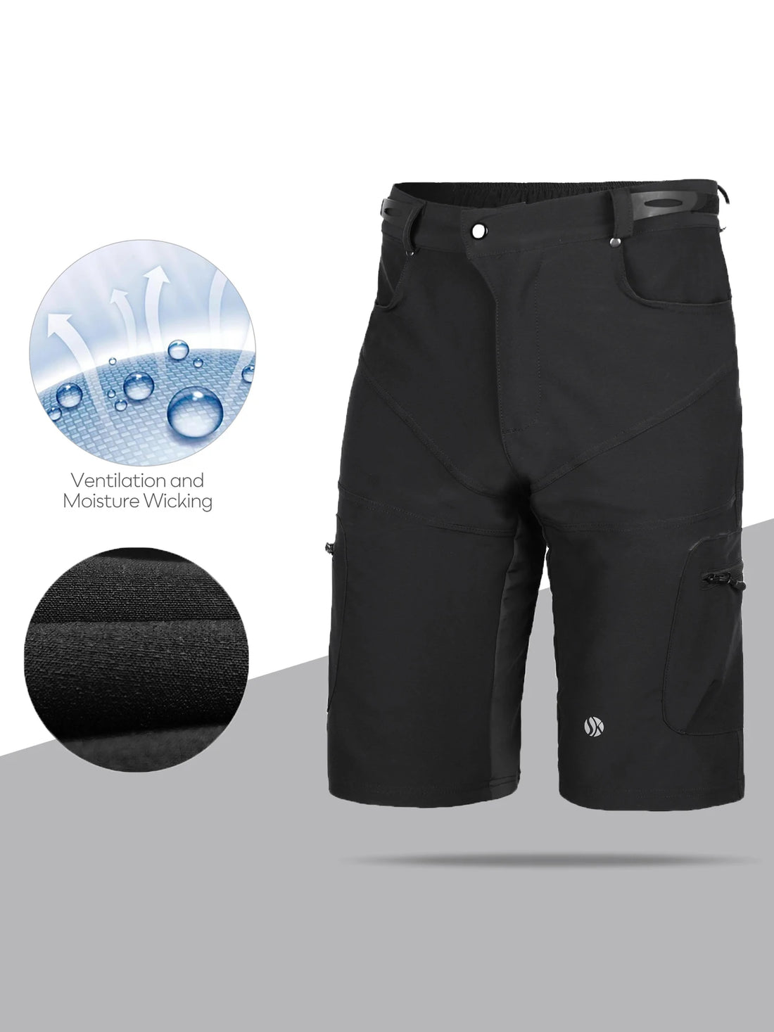 Gym Shorts Man Mountain Bike Shorts Stretch MTB Shorts Quick Dry with Zipper