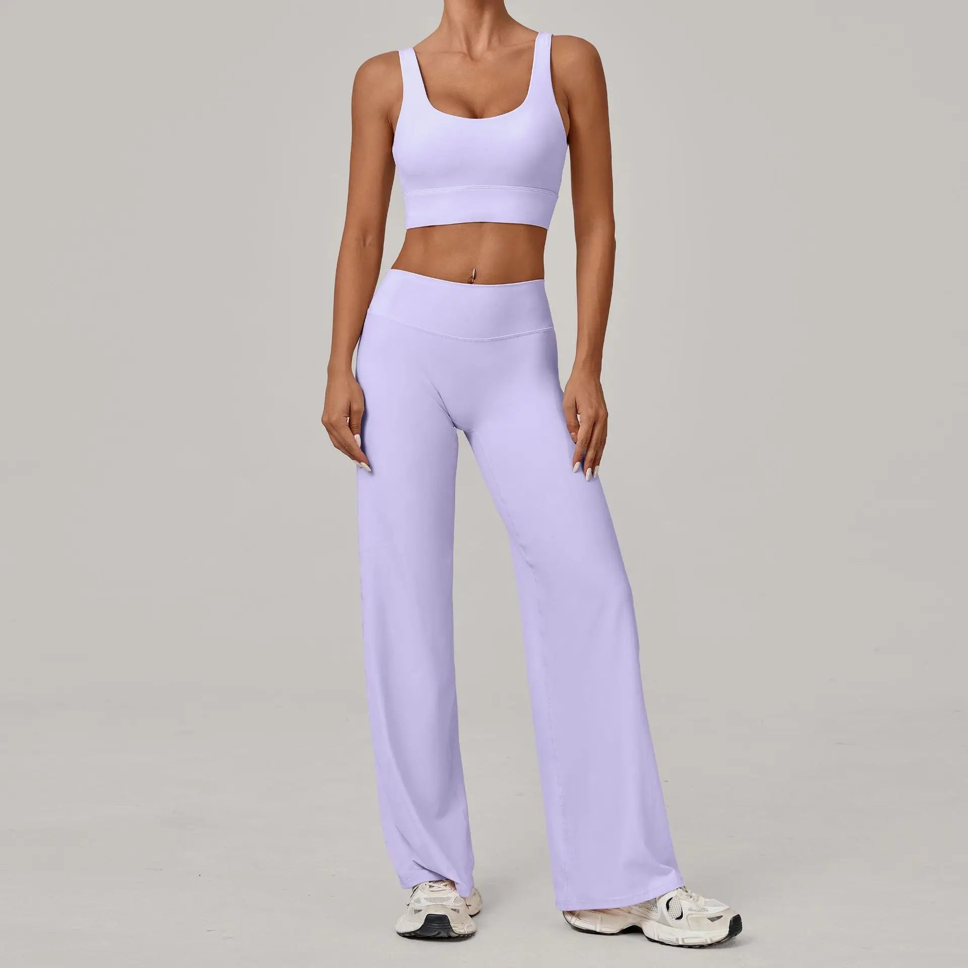 Women's Seamless Yoga Set Slim Fit Bra Wide-leg Pants