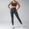 Seamless Yoga Set Leopard Print Leggings Sports Bra Fitness