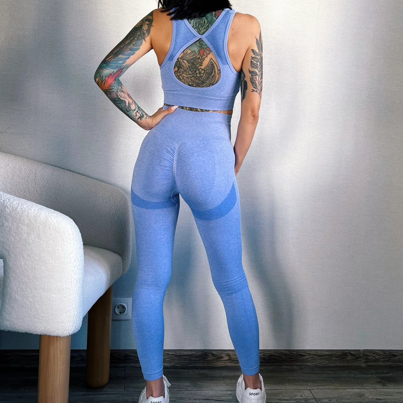 2pcs Sport Sets Women Gym, Push Up Yoga Pants