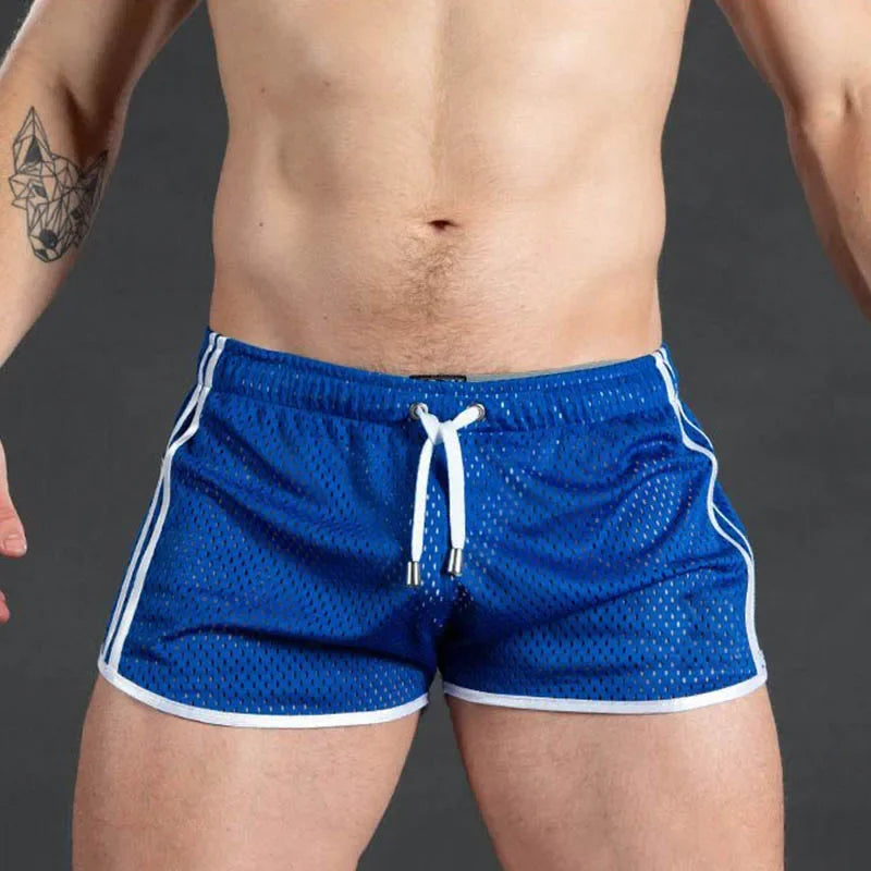 New Gym Mens Summer Running Shorts Quick Dry grid Workout Short Pants