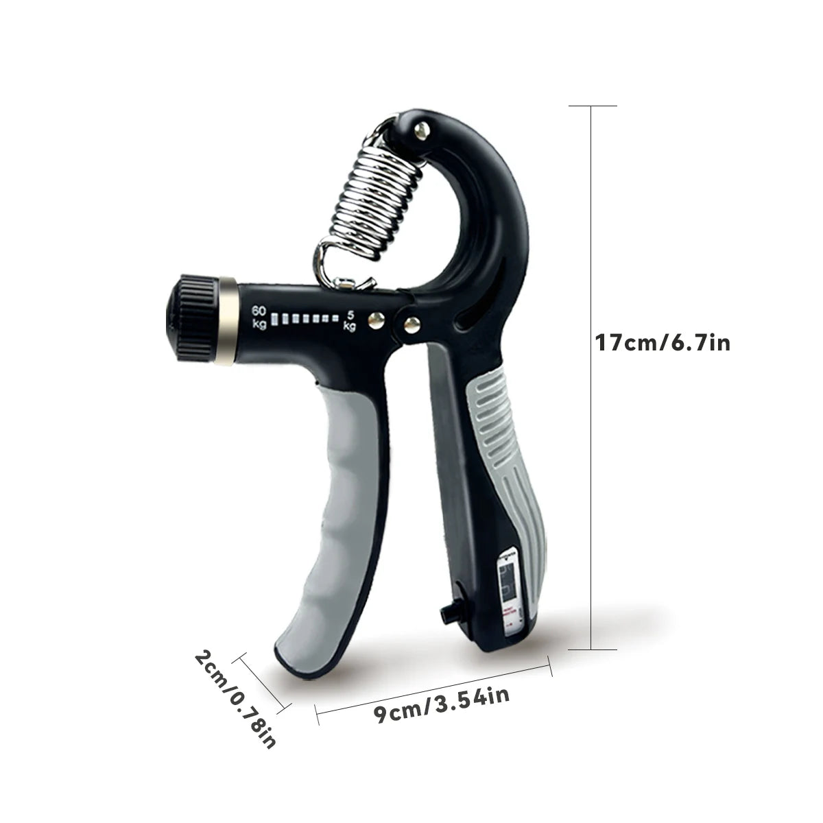Grip Strength Trainer Adjustable Hand Grip Strengthener 11-132 Lbs (5-60Kg) Gym Rehab Forearm Trainer