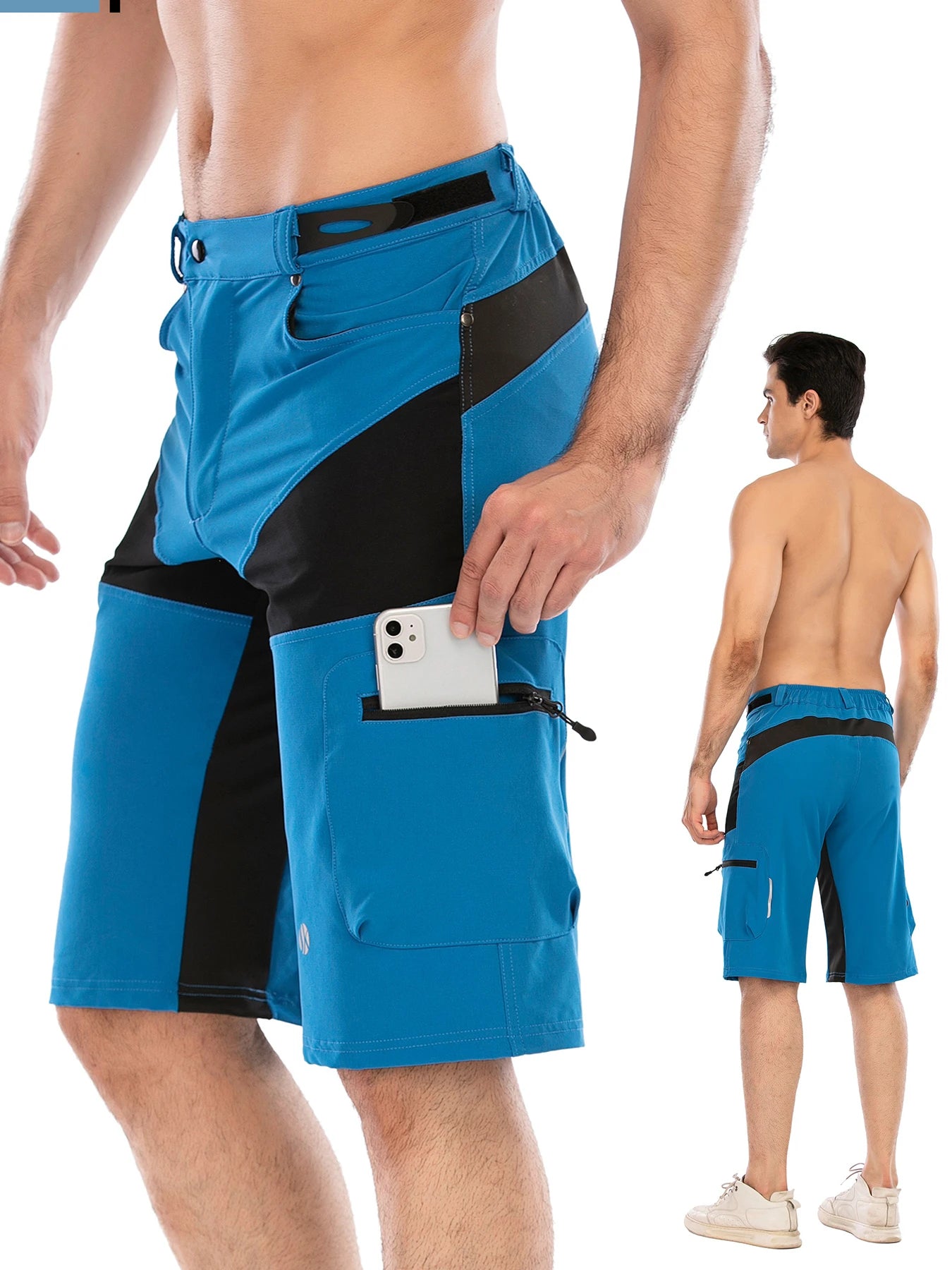 Gym Shorts Man Mountain Bike Shorts Stretch MTB Shorts Quick Dry with Zipper