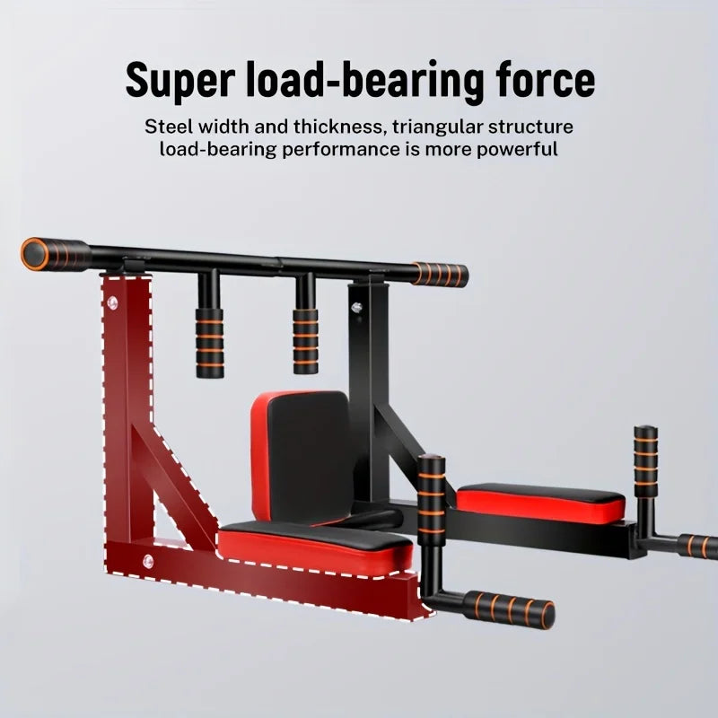 Multifunctional Wall Mounted Pull Up Bar Chin Up bar Dip Station for Indoor Home Gym Workout, Power Tower Set Training