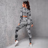 American Seamless Tie-dye Fitness Sports Long Sleeve Yoga Suit Women