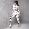 American Seamless Tie-dye Fitness Sports Long Sleeve Yoga Suit Women