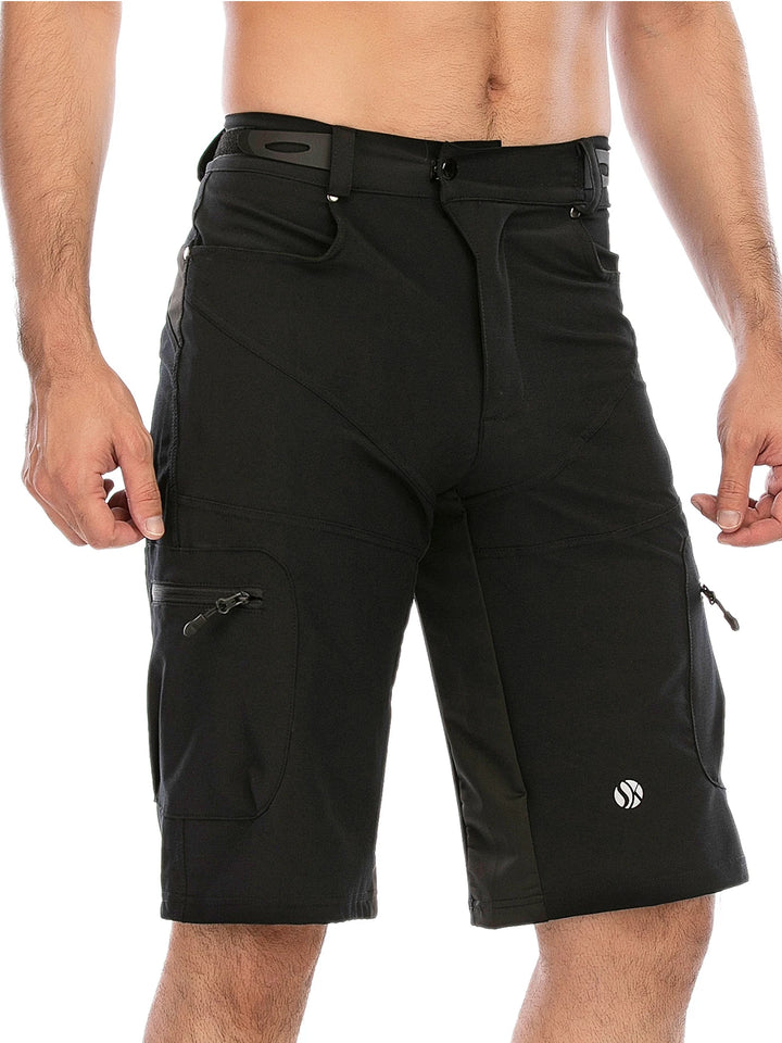 Gym Shorts Man Mountain Bike Shorts Stretch MTB Shorts Quick Dry with Zipper