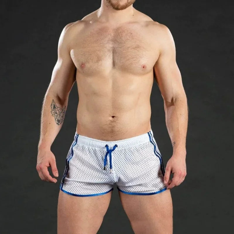 New Gym Mens Summer Running Shorts Quick Dry grid Workout Short Pants