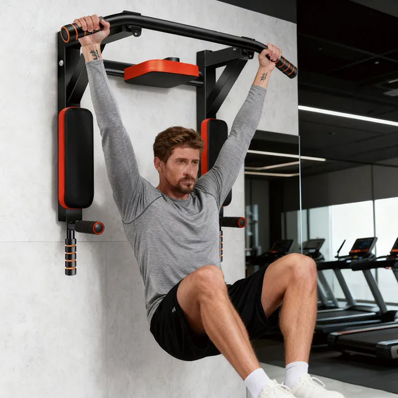 Multifunctional Wall Mounted Pull Up Bar Chin Up bar Dip Station for Indoor Home Gym Workout, Power Tower Set Training
