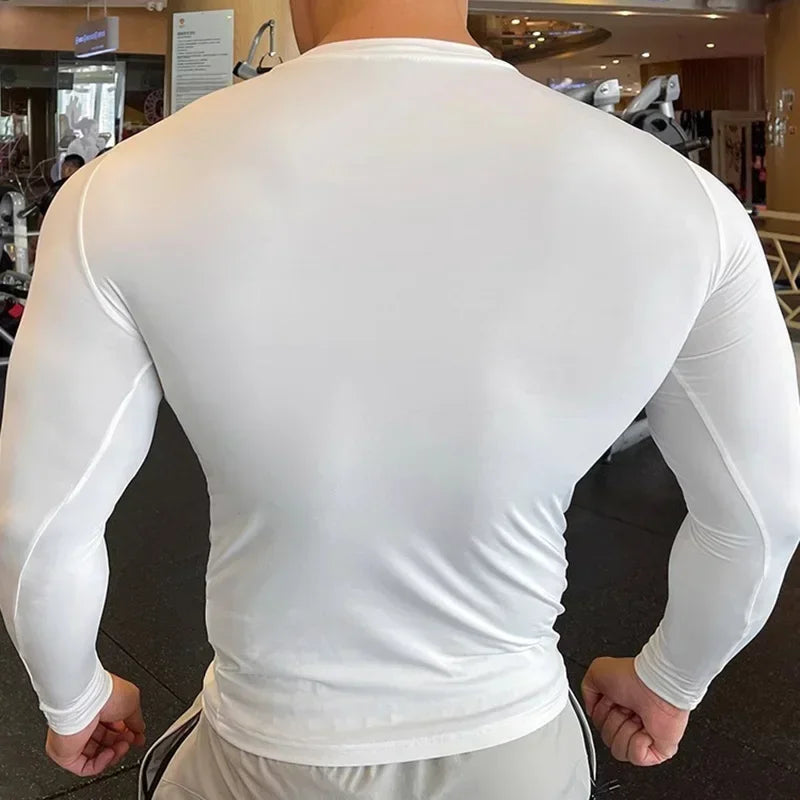 Long Sleeve T-shirt Fitness Basketball Running Tight Men Spandex Bodybuilding Sports Shirt Gym Training Compression Sport Top