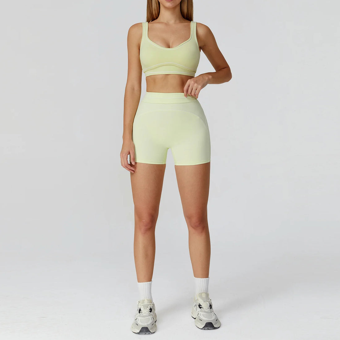 Yoga Suit Women Tracksuit Sports Bra High Waist Legging Shorts Outfit