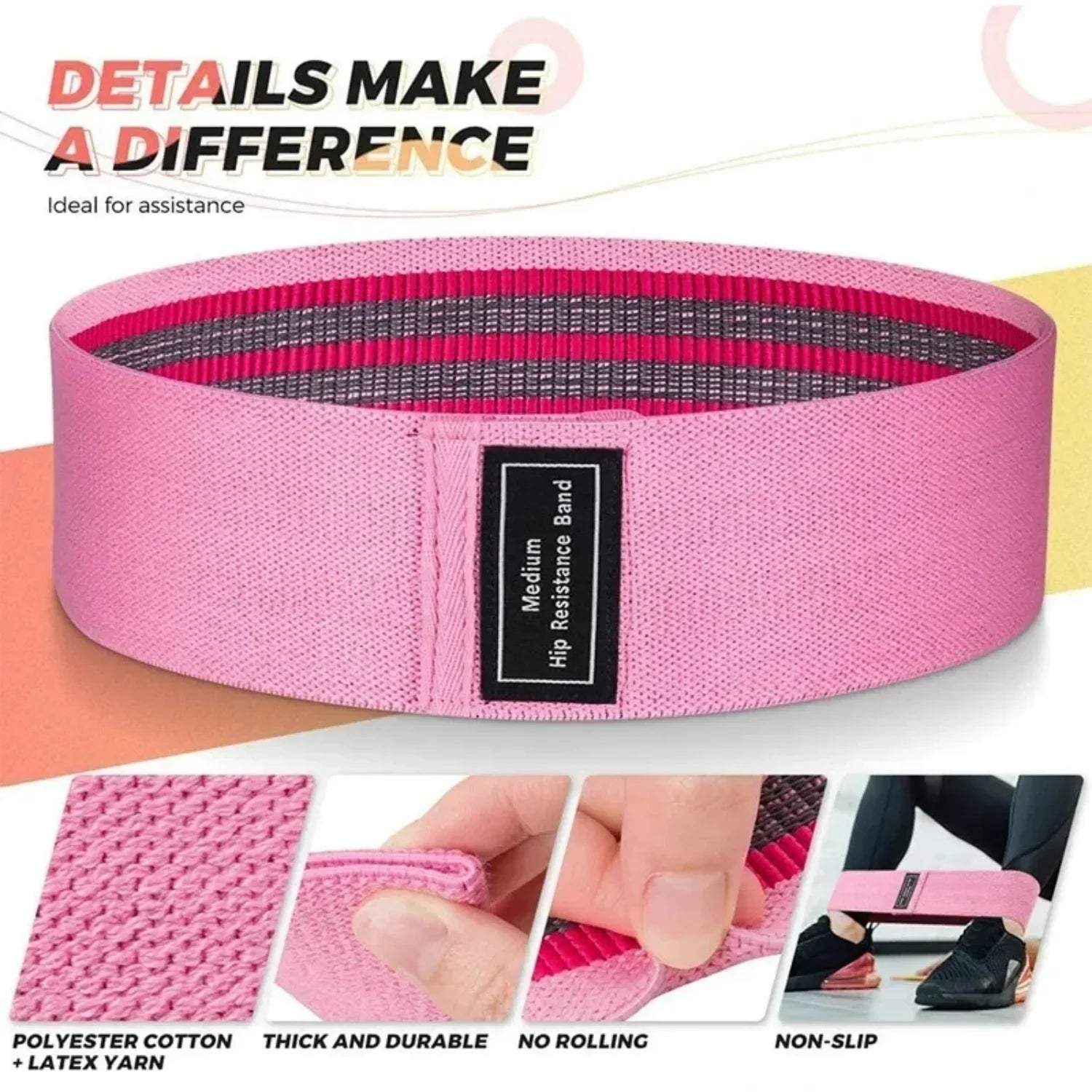 1/2/3PCS Elastic Bands Fitness Resistance Bands Yoga Pilates  Circle Expander Bands Gym Training  Workout Equipment