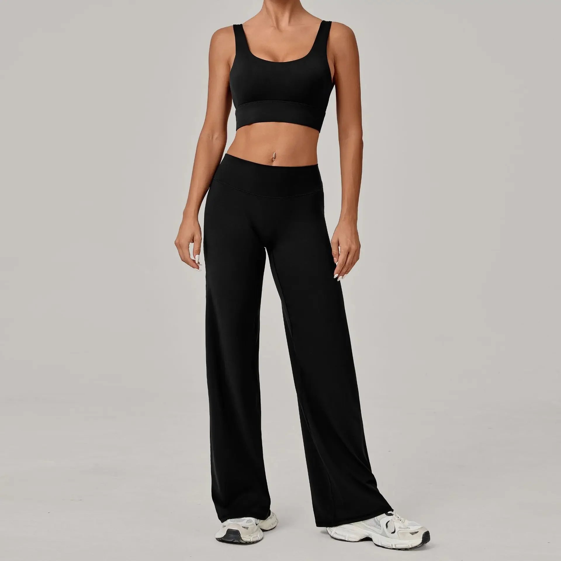 Women's Seamless Yoga Set Slim Fit Bra Wide-leg Pants