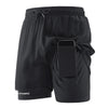 Men's Double Layer Fitness Shorts Men Fitness Gym Training 2 in 1 Sports Shorts