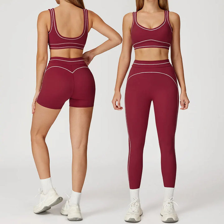 Yoga Suit Women Tracksuit Sports Bra High Waist Legging Shorts Outfit