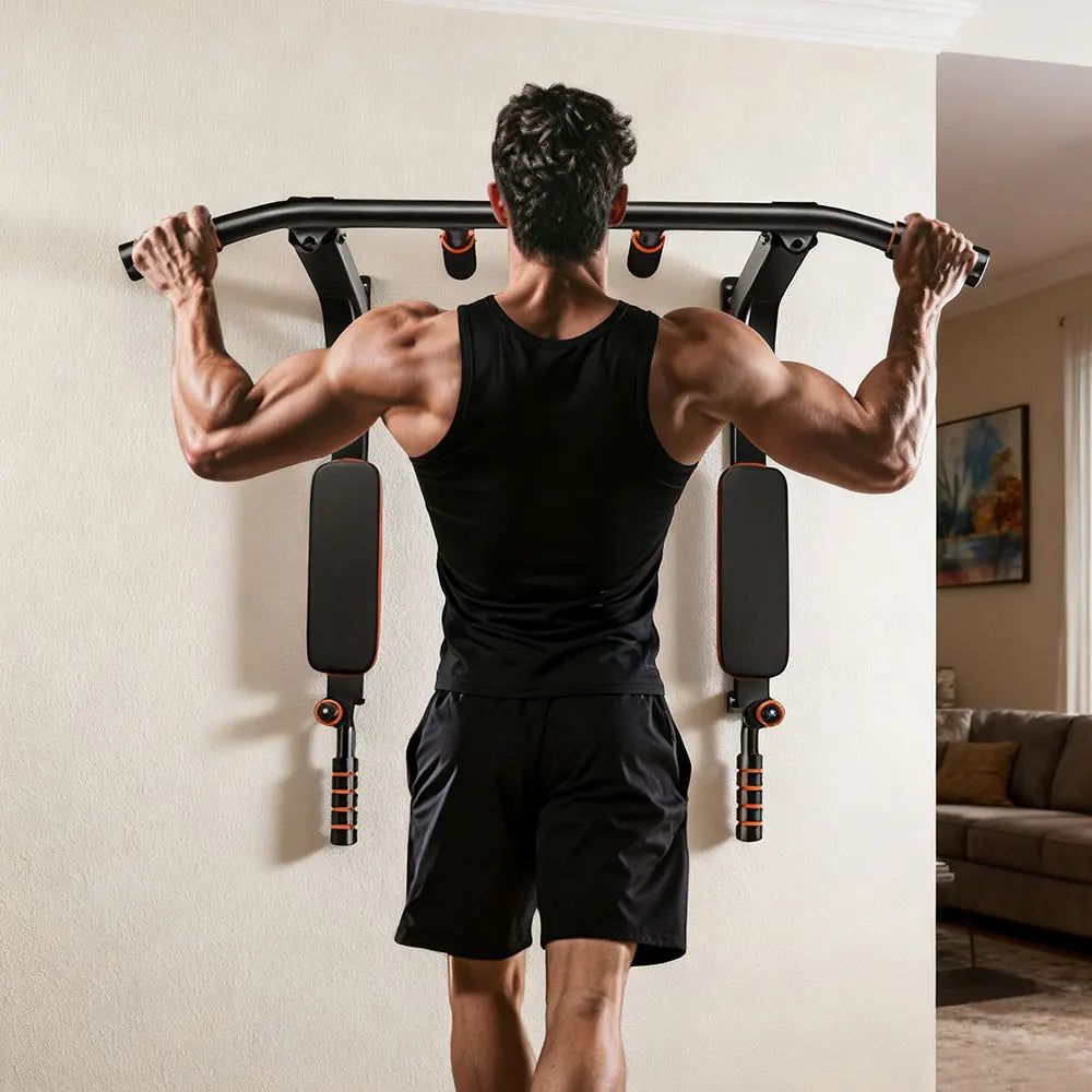 Multifunctional Wall Mounted Pull Up Bar Chin Up bar Dip Station for Indoor Home Gym Workout, Power Tower Set Training