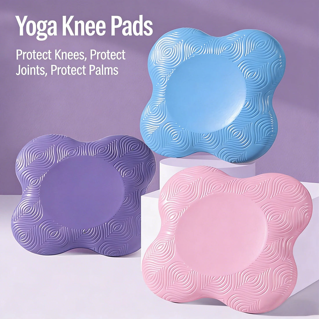 2PCS TPE Thickened Anti Slip Yoga Kneeling Pad Knee Pad Soft Flat Support Pad Slow Rebound Non-slip Pad Sports Fitness Mat