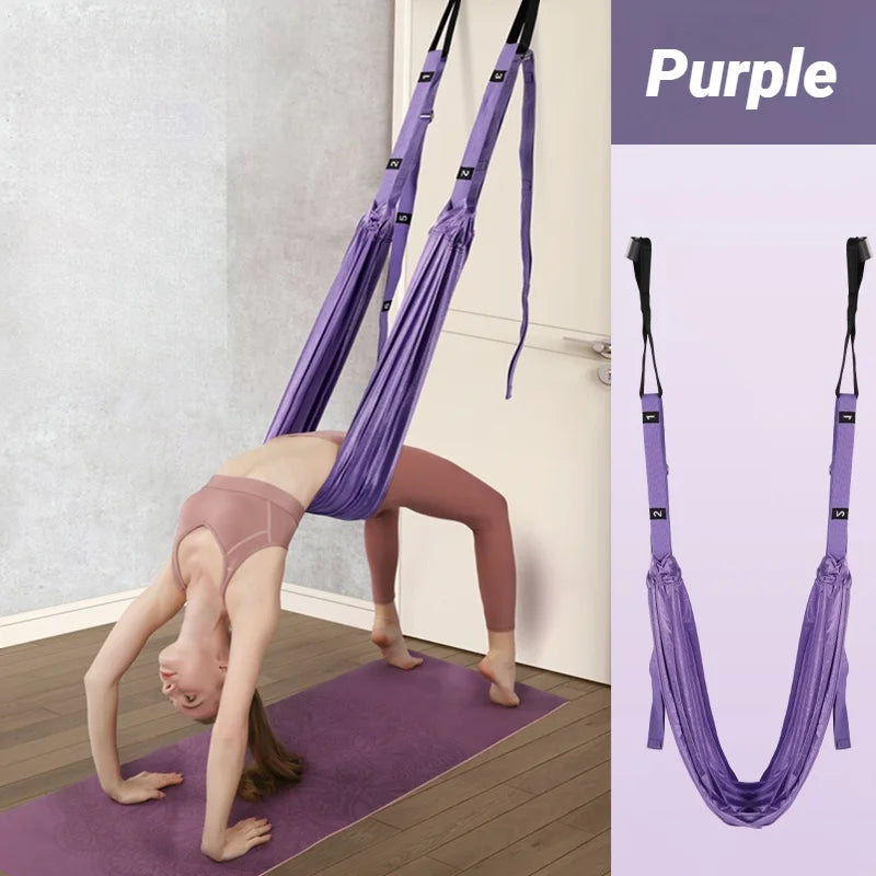 Adjustable Aerial Yoga Strap Pull Rope Women Hammock Stretch Leg Splits Trainer