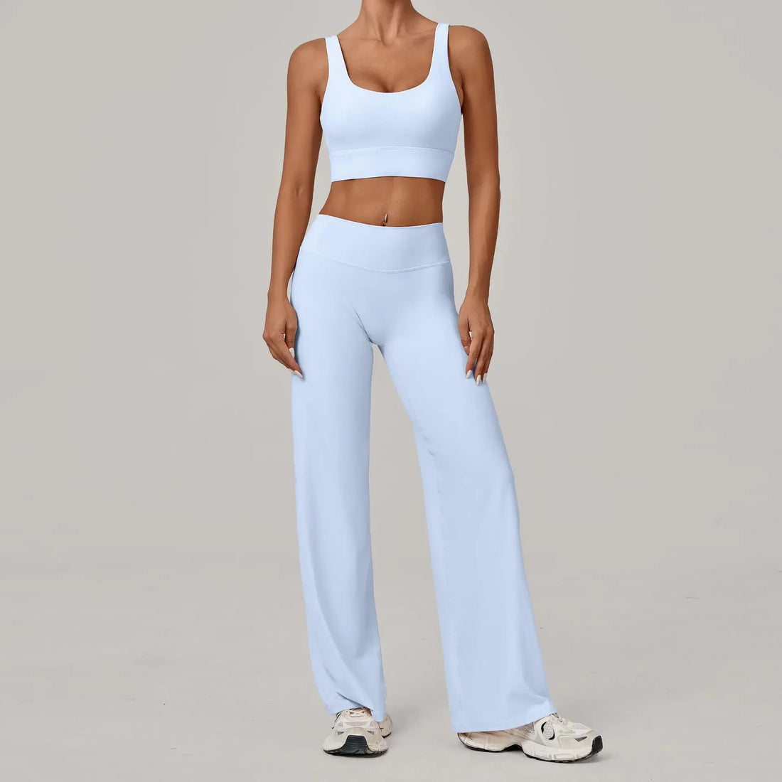 Women's Seamless Yoga Set Slim Fit Bra Wide-leg Pants