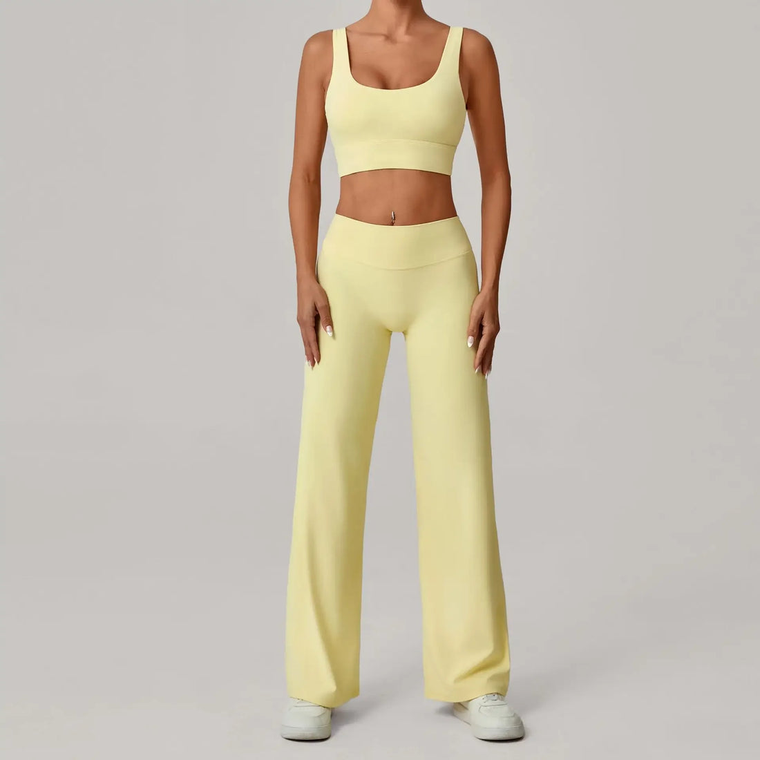 Women's Seamless Yoga Set Slim Fit Bra Wide-leg Pants