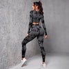 American Seamless Tie-dye Fitness Sports Long Sleeve Yoga Suit Women