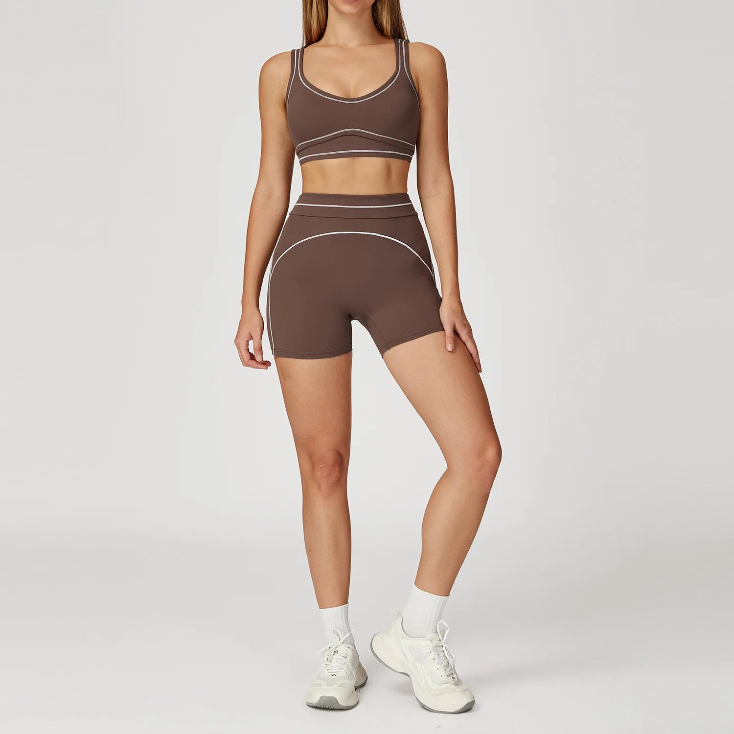 Yoga Suit Women Tracksuit Sports Bra High Waist Legging Shorts Outfit